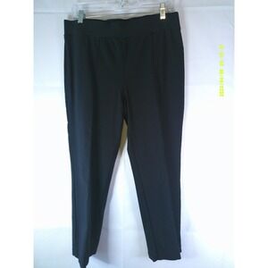 LOGO by Lori Goldstein Black Petite AnyWEAR Stretch Ankle Pants Womens Size MP
